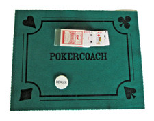 Lot : tapis vert + jeu de cartes + jeton Dealer, Poker Belote Roulette Bridge