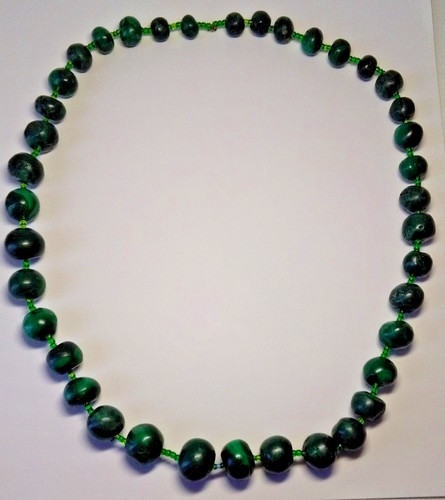 Collier perles malachite - 39,