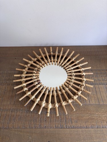 Miroir soleil rotin rond - rotin,
