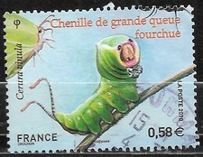 FRANCE oblitéré 2010 Nature Les papillons Chenille de grande queue Y&T N° 4499