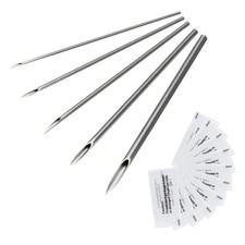 50PCS Aiguilles de Piercing 12G 14G 16G 18G 20G pour Kit de Piercing