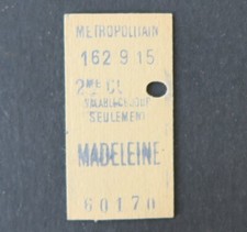 Ancien ticket Paris Métro