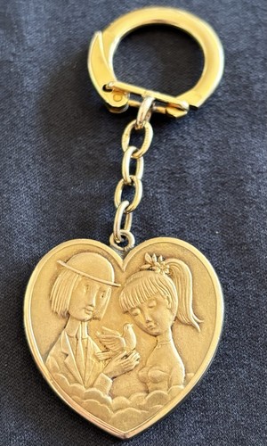 Porte clé cœur les amoureux