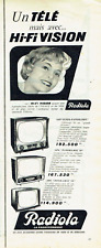 publicité Advertising 1023 1958   Radiola hi-fi vision  télé  radiotechnique
