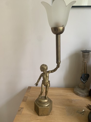 Ancien bougeoir bronze - en,