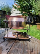 Service à fondue en cuivre étamé 