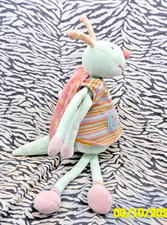 ?  MOULIN ROTY DOUDOU ZEPHIR ET ZOE BLEU ROSE ? LIBELULLE FOURMI PAPILLON 35CM