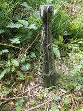 Superbe vase soliflore BALLESTI céramique brutaliste 1970 végétaux gothique H 38