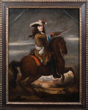 Portrait du XVII siecle du roi Louis XIV a Besançon huile sur panneau