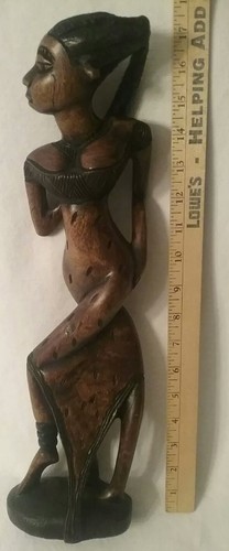Vintage wooden carved african - wooden,