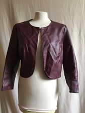Veste simili cuir LA FÉE MARABOUTÉE bordeaux taille 40 NEUF.