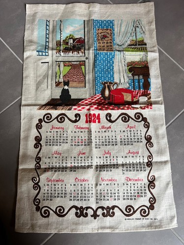 Torchon calendrier ancien - torchon,