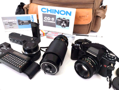 Chinon slr film camera - film,