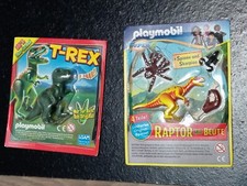 PLAYMOBIL LOT X2 PACKS FIGURINES TYRANNOSAURE BÉBÉ VELOCIRAPTOR TARENTULE NEU...