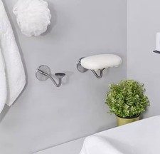 Porte Savon Magnétique Acier Inoxydable Argenté À Support Adhésif Mural Moderne