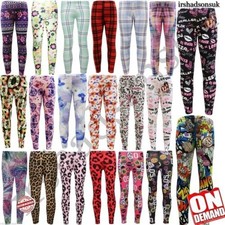 Enfants Filles New Saison Bd Livre Graffiti Floral Mode Legging Taille 2-13YEARS