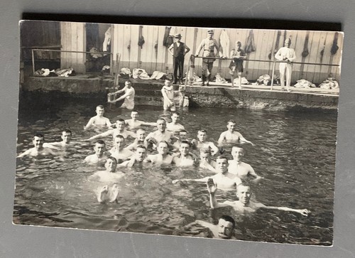 Carte photo 1923 hommes torse - carte,