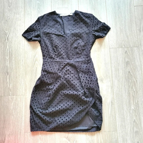 Eyelet wrap neck - mini, dress