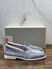 Mocassin Santoni Été Marche Suède Gris Luxe Santoni Chaussures Homme 41