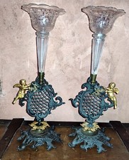 Paire de vase cornet Aux Putti