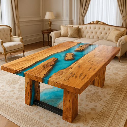 Table résine live edge - table,