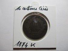 10 centimes CERES 1874 K . Bronze .