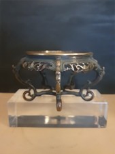 Antique Socle Asie Chine Bronze Pour  Vase Potiche  Porcelaine