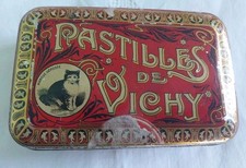 Collection Ancienne boite Pastilles de  Vichy en métal.  couvercle indépendant 