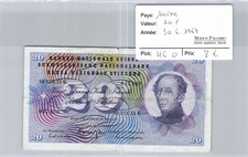 BILLET SUISSE - 20 FRANCS