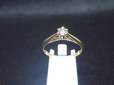 Solitaire en or jaune 750/ème de 2.16g, diamant / Bijoux d'occasion