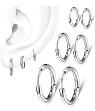 3 Paires Créoles Acier