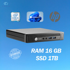 PC DE BUREAU HP 800 G1 MINI INTEL I5 RAM 16 Go SSD 1TB WIN 11 PRO RECONDITIONNÉ