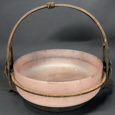 Ancienne coupe en pâte de verre et fer forgé Art Déco 1930 vintage