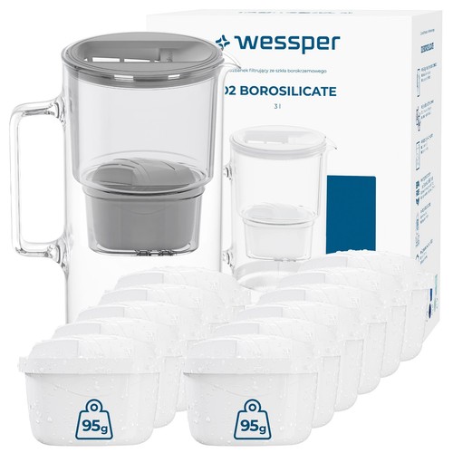 Filtre eau pot verre 3l - pot,