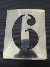Ancien chiffre numéro 6 en zinc garage atelier deco mural old number rue six