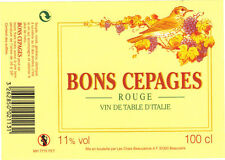 Etiquette de vin - Bons Cépages