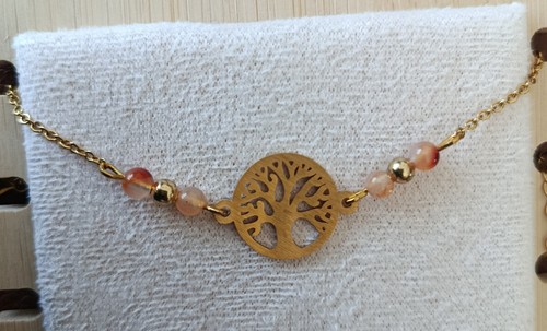 Bracelet doré motif - arbre,