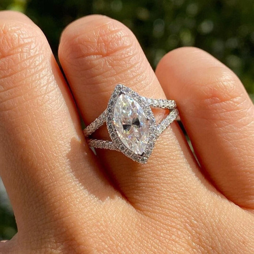 Bague diamant marquise traité - bague,