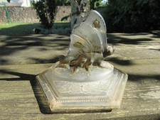 Ancien couvercle boite bonbonnière sucrier - Verre Meisenthal - Prise Papillon