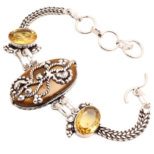 Tigre eye gemme plaqué - plaqué, argent