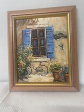 Tableau fenêtre volet bleu