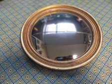 Miroir rond oeil de sorcière bombé doré design XXieme ancien