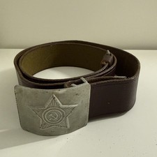 Ceinture militaire Soldat Armée Rouge Russe Soviétique URSS Cuir AUTHENTIQUE