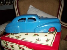JEP voiture Coach Delahaye N° 7575 tôle laquée bleue moteur mécanique long 26 cm