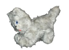 VINTAGE - Doudou Ancienne peluche CHAT Gris Création NOUNOURS 22 cm