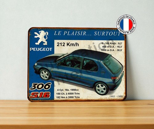 Plaque métal peugeot - 306, s16