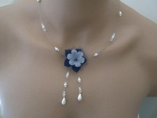 Collier Blanc cristal bleu
