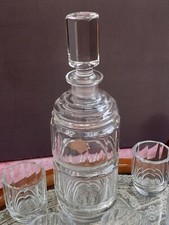 Service :  1 carafe, 8 verres   CRISTAL DE BOHEME VERITABLE    neuf   1920 / 30