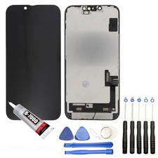 VITRE TACTILE+ECRAN LCD POUR  IPHONE 14 TAILLE 6.1" NOIR OUTILS +COLLE
