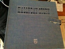 coffret en jean 10  vinyles hallyday story